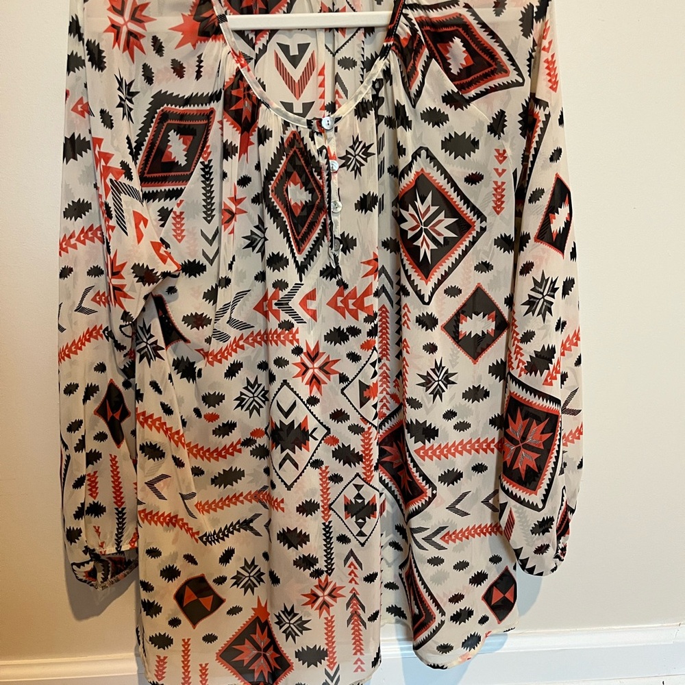Geometric Print Women's Top